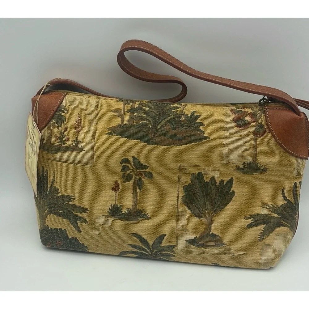 Tommy Bahama Tan & Brown Tropical Tapestry Hobo Bag